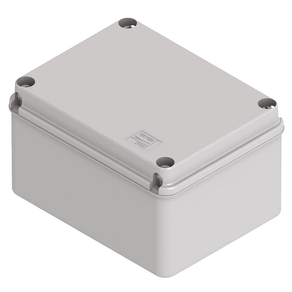 GEWISS - Caja de derivación con fondo de alta capacidad tapa baja atornillada paredes lisas 300x220x170mm gris RAL7035 IP56