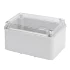 GEWISS - Caja de derivación con fondo de alta capacidad atornillada tapa transparente baja con tornillo paredes lisas 380x300x170mm gris RAL7035 IP56