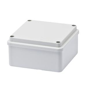 GEWISS - Caja de derivación con tapa baja con tornillos superficies lisas 960°C 100x100x50mm gris RAL7035 IP56
