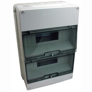 GEWISS - Caja estanca con 36 (18x2) módulos paredes con agujeros troquelados preparado para alojar regletas IP55