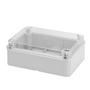 GEWISS - Caja de derivación con tapa baja transparente superficies lisas para aparatos eléctricos y electrónicos 380x300x120mm IP56