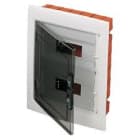 GEWISS - Cuadro de distribución de empotrar con 72 (18x4) módulos paneles troquelados bastidor extraíble puerta transparente ahumada IP40
