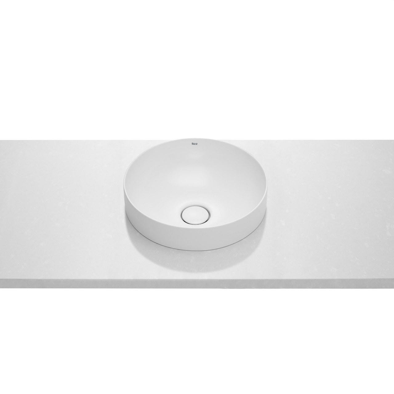 ROCA - Lavabo encimera FINECERAMIC redondo diámetro 350x75 blanco