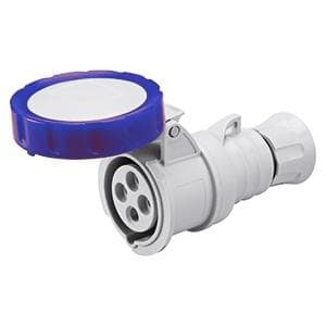 GEWISS - Base móvil recta HP conexionado de tornillo 2P+T 32A 200-250V 50-60Hz 6h azul IP66/67/68/69