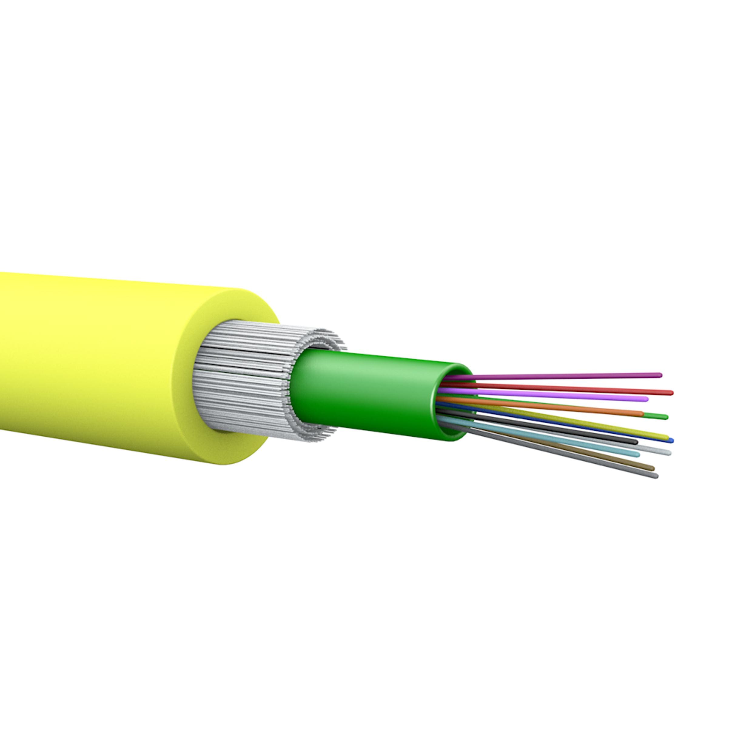 LEGRAND - Cable de Fibra Óptica OS2 Tubo Holgado 12 Núcleos Interior/Exterior LSZH Euroclase Cca s1a d1 a1
