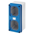 GEWISS - Caja de pared con tapa troquelada preparada para 2 frontales IP67