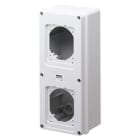 GEWISS - Caja de pared con tapa troquelada para 2 frontales IP55