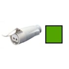 GEWISS - Base móvil recta conexionado de tornillo 2P 16A 40-50V 100-200Hz 4h verde IP44
