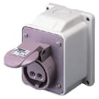 GEWISS - Base fija de pared a 10° conexionado de tornillo 2P 16A 20-25V 50-60Hz violeta IP44