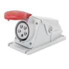 GEWISS - Base fija de pared a 90° conexionado de tornillo 3P+N+T 16A 380-415V 50-60Hz 6h rojo IP44