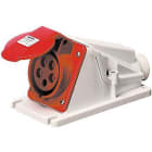 GEWISS - Base fija de pared a 90° conexionado de tornillo 3P+T 32A 380-415V 50-60Hz 6h rojo IP44