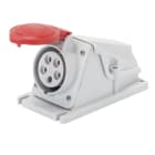 GEWISS - Base fija de pared a 90° conexionado de tornillo 3P+N+T 32A 380-415V 50-60Hz 6h rojo IP44