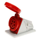 GEWISS - Base fija de pared a 90° conexionado de tornillo 3P+T 16A 380-415V 50-60Hz 6h rojo IP67