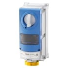 GEWISS - Base fija interbloqueada vertical con fondo para montar aparatos modulares 3P+T 16A 100-130V 50-60Hz 4h para usos severos IP66