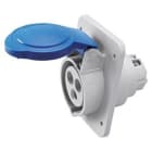 GEWISS - Base fija de empotrar a 10° conexionado de tornillo 2P+T 16A 200-250V 50-60Hz 6h azul IP44/54