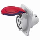 GEWISS - Base fija de empotrar a 10° conexionado de tornillo 3P+T 16A 380-415V 50-60Hz 6h rojo IP44/54