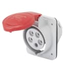 GEWISS - Base fija de empotrar a 10° conexionado de tornillo 3P+N+T 16A 380-415V 50-60Hz 6h rojo IP44/54