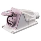 GEWISS - Base fija de pared a 90° conexionado de tornillo 2P 16A 20-25V 50-60Hz violeta IP44
