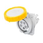 GEWISS - Base fija de empotrar a 10° conexionado de tornillo 3P+T 32A 100-130V 50-60Hz 4h amarillo IP66/67