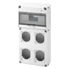 GEWISS - Caja distribución Q-DIN con 10 módulos 4 frontales para base 16-32A IP65
