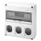 GEWISS - Caja distribución Q-DIN con 14 módulos 3 frontales base 16-32A IP65