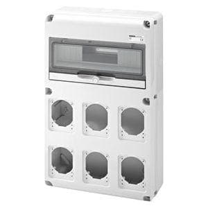 GEWISS - Caja distribución Q-DIN con 14 módulos 6 frontales base 16-32A IP65
