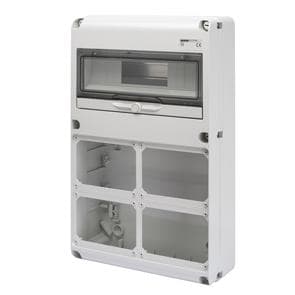 GEWISS - Caja distribución Q-DIN con 14 módulos + 4 IB horizontales 16-32A IP65