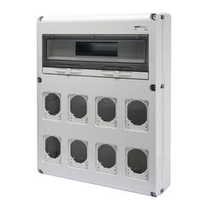 GEWISS - Caja distribución Q-DIN con 20 módulos 8 frontales base 16-32A IP65