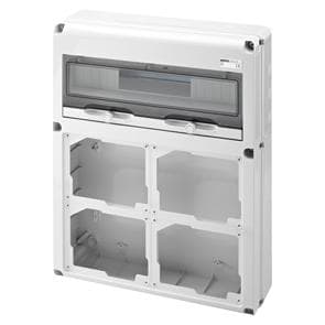 GEWISS - Caja distribución Q-DIN con 20 módulos 4 frontales base 16-32A IP65