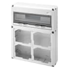 GEWISS - Caja distribución Q-DIN con 20 módulos 4 frontales base 16-32A IP65
