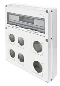 GEWISS - Caja distribución Q-DIN con 20 módulos + 2 bases 63A + 4 bases 16/32A IP65