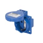 GEWISS - Base fija de empotrar a 10° 2P+T 16A 230V 50-60Hz norma alemana conexionado de tornillo 50x50 azul
