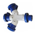 GEWISS - Multiplicador móvil estanco con 3 salidas 2P+T clavija 16A 230V 50-50Hz 9h azul IP67