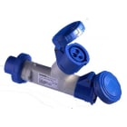 GEWISS - Multiplicador móvil estanco con 2 salidas 3P+T clavija 16A 230V 50-50Hz 9h azul IP67