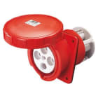 GEWISS - Base fija de empotrar a 10° 3P+N+T 125A 380-415V 50-60Hz con contacto libre de potencial 6h rojo IP68