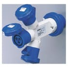 GEWISS - Adaptador estanco clavija 2P+T 32A 230V AC 50-60Hz 3 base 2P+T 16A 230V AC IP67