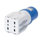 GEWISS - Adaptador industrial/residencial 2 bases 2P+T 10-16A bivalente (P17-11) clavija 2P+T 16A 230V AC 50-60Hz IP44