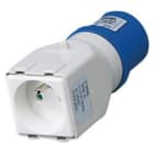 GEWISS - Adaptador industrial/residencial 2P+T 10-16A bivalente (P30-17) clavija 2P+T 16A 230V AC 50-60Hz IP44