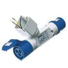 GEWISS - Derivador adaptador móvil para 2 módulos clavija 2P+T 230V AC 50-60Hz + 1 base 2P+T 16A 230V AC