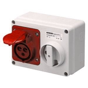 GEWISS - Base fija interbloqueada horizontal con fondo sin base portafusibles 3P+N+T 16A 346-415V 50-60Hz 6h IP44