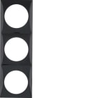 HAGER - Marco con 3 elementos negro brillo