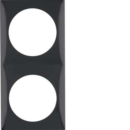 HAGER - Marco con 2 elementos negro brillo