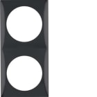 HAGER - Marco con 2 elementos negro brillo