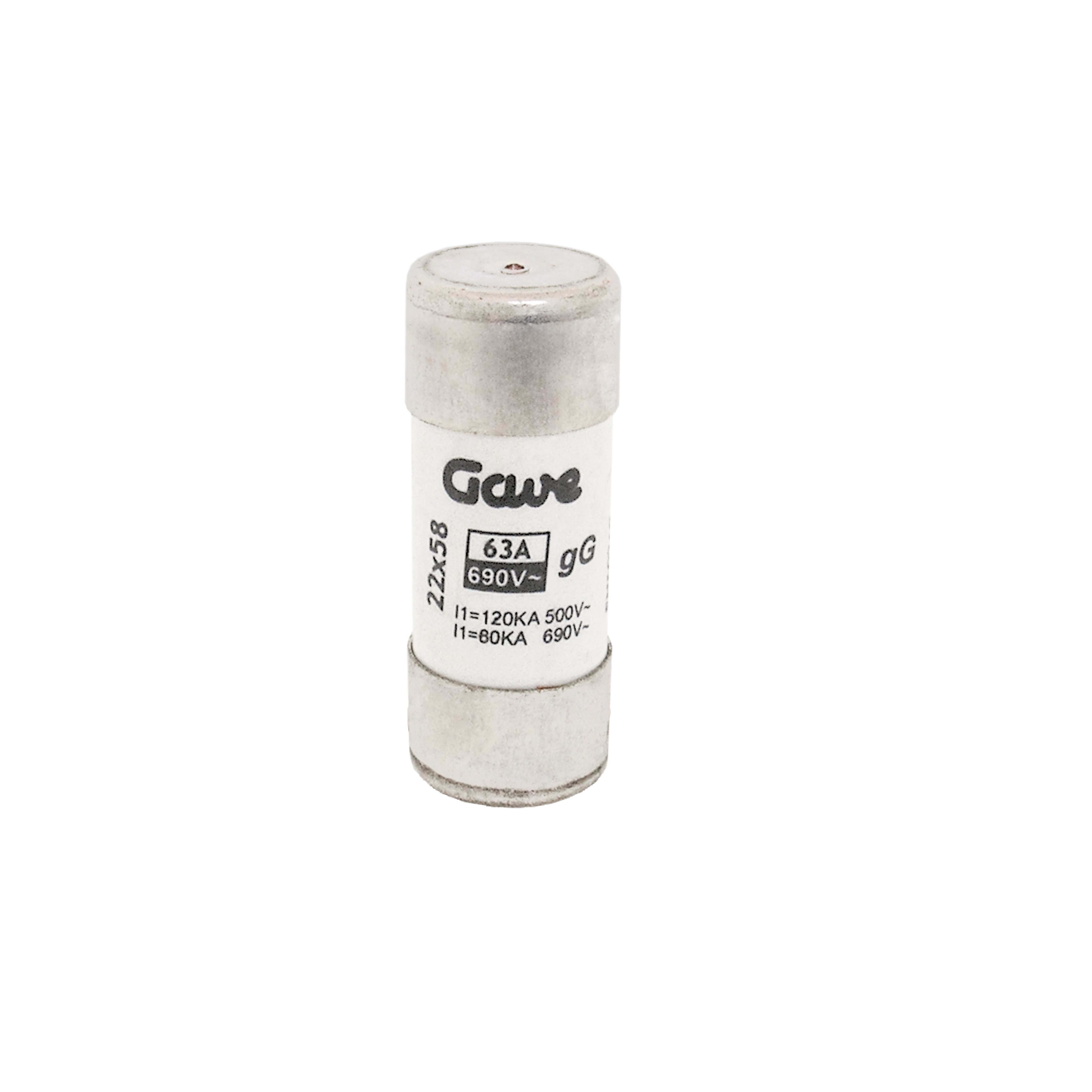GAVE - FUSIBLE CILINDRICO  63 A GG T2 CON INDICADOR DE FUSION