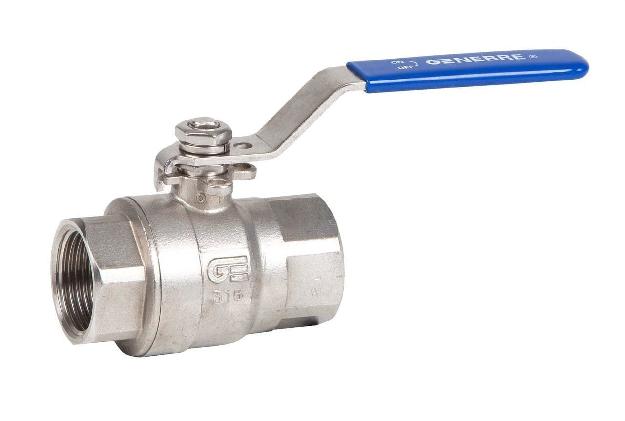 GENEBRE - VALV.ESF.PASO TOTAL 2PIEZAS 1.1/4" INOX.