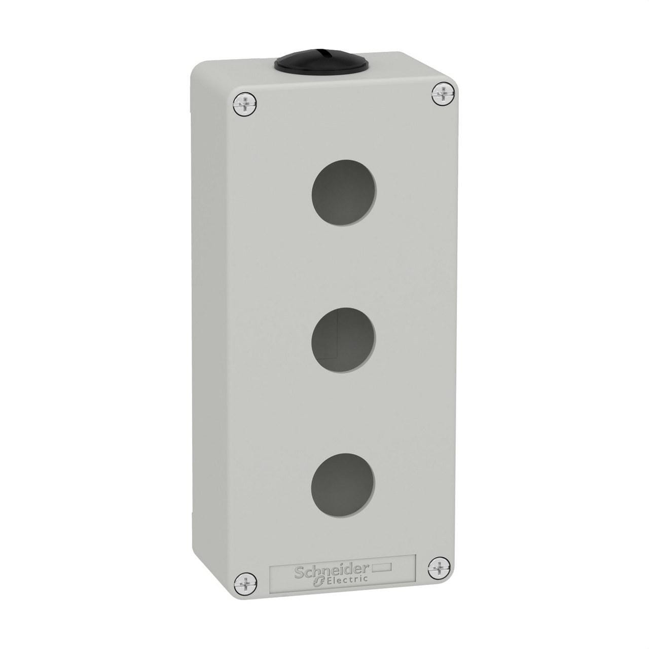 Schneider Electric - Caja vacía con 3 orificios gris