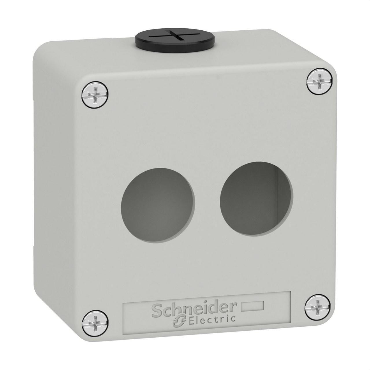 Schneider Electric - Caja vacía con 2 orificios gris
