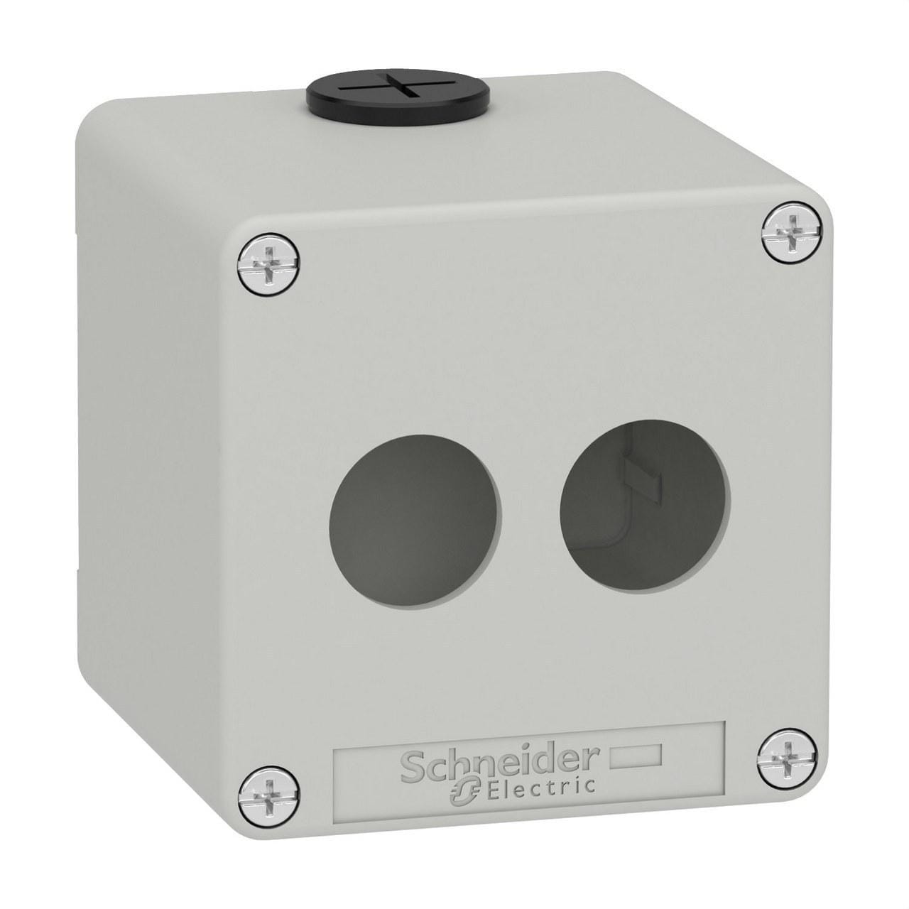 Schneider Electric - Caja vacía con 2 orificios gris