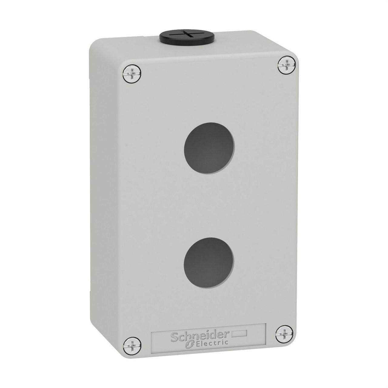 Schneider Electric - Caja vacía con 2 orificios gris