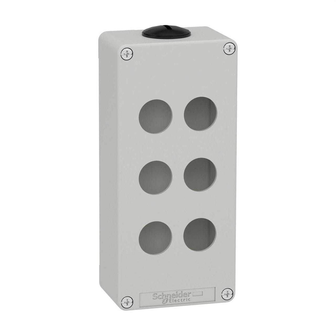 Schneider Electric - Caja vacía con 6 orificios gris